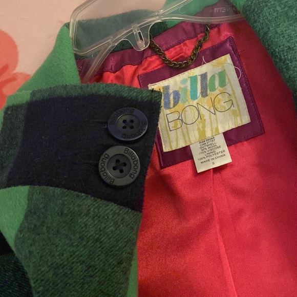 Billabong women’s plaid pea coat, size small! - Picture 8 of 8